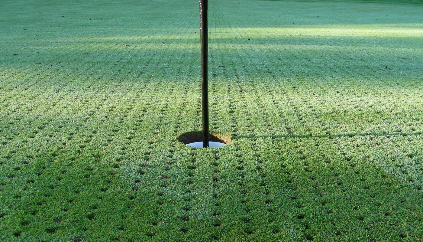 We are coring the greens to ensure a course in excellent condition